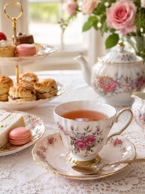 Colclough Pink Rose Floral Bone China Teacup and Saucer with Gold Trim